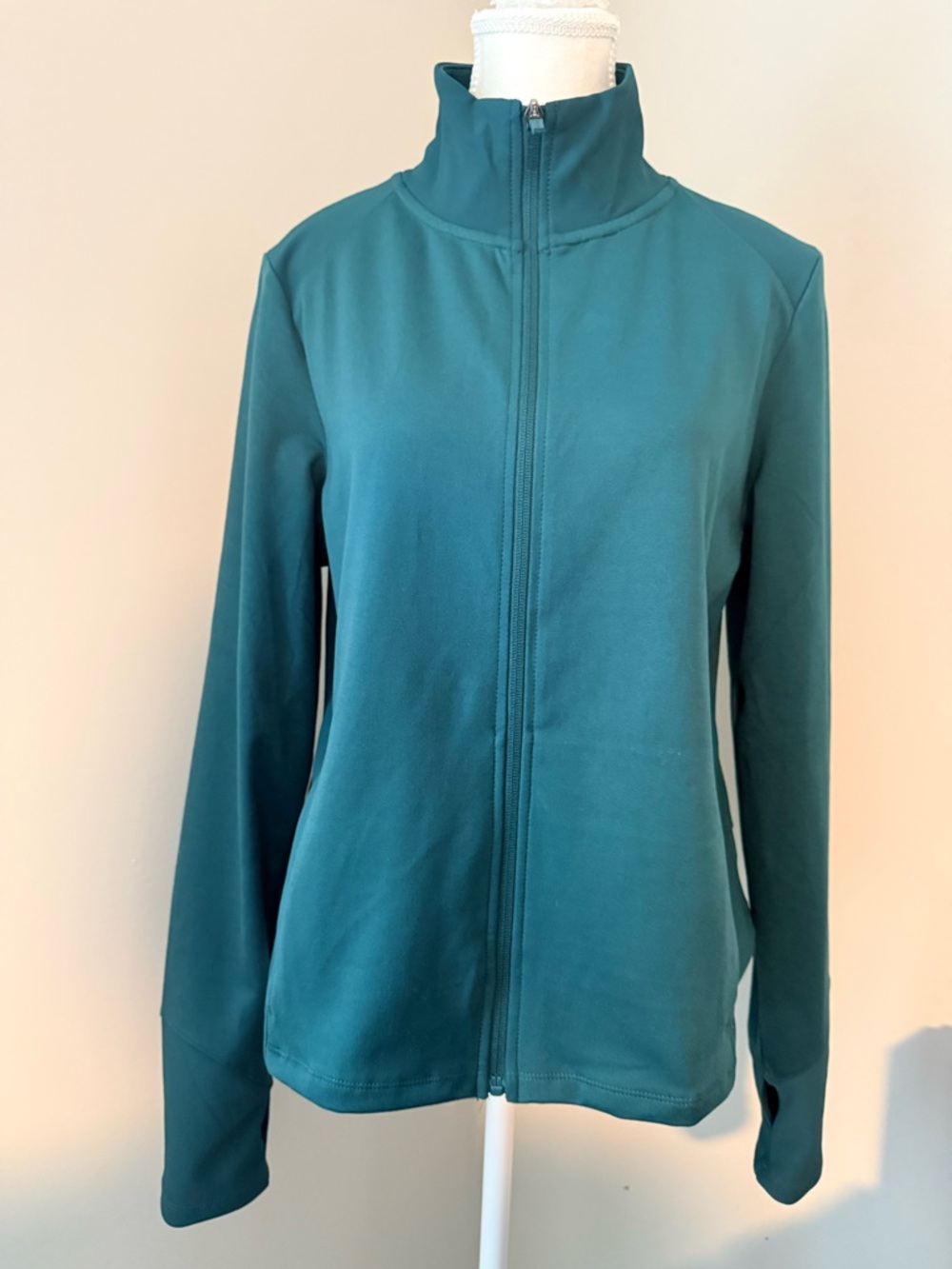 Danskin Deep Teal Full-Zip Stretchy Performance Lightweight Jacket